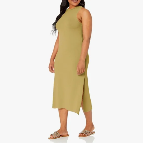 High Neck Cut-in-A-line Maxi Dress - Picture 1 of 8